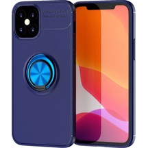 Lvsqvr Newface Apple Uyumlu iPhone 12 Mini Kılıf Range Yüzüklü Silikon - Mavi