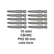 10 Adet -- Ceta Form 1/4"" Yıldız Bits Uç Cb/492 Ph2 X 50 Mm