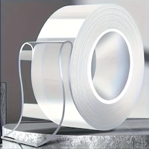 1 Metre Ultra Güçlü Çift Taraflı Nano Bant Halı Tablo Resim Yapıştırma Bandı 2 Cm En