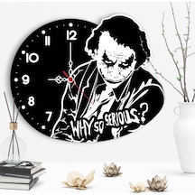 Dekoratif Joker Tasarımlı Ahşap Duvar Saati - 1 Çok Renkli