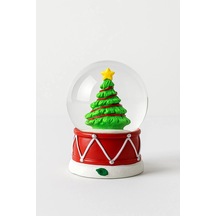 Ers 2026 Yılbaşı Noel Süslü Çam Ağacı Temalı Mini Boy Işıklı Kar Küresi 6.5 Cm A