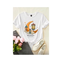 Stil X Ramazan Bayramı Baskılı Kız Çocuk Tshirt, %100 Pamuklu Kumaş Beyaz-3