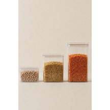 3'lu Etiketli Vakumlu Kavanoz Seti Tea,coffee,sugar 1x2,7lt-1x1,6lt-1x900ml Beyaz