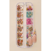 12li İnce Küçük Boy Kuru Çiçek Tırnak Süsleme Nail Art Çiçek Wn-519