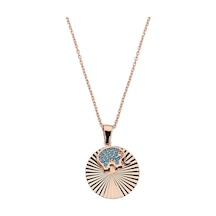 925 Ayar Gümüş Rose Fil Figürlü Kolye - 23181201 Rose Gold
