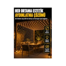 3x3 Metre Ağ Led İle Bahçenize Sıcak Ve Şık Aydınlatma Çok Renkli Çok Renkli