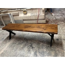 Ceviz Rengi Kütük Bank Ölçüsü 140x35.cm Çok Renkli