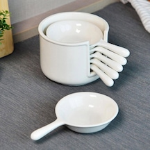 Paçii Ella 6'lı Yuvarlak Porselen Sosluk - Beyaz - 8 Cm Renkli