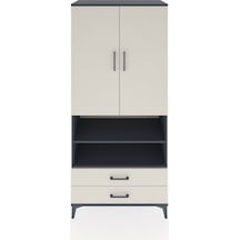 Hyperion Dolap 3 Raflı 2 Çekmeceli Tek Askılı 88x44x195 Antrasit-aytaşı Antrasit