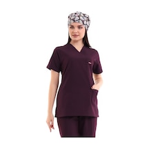 Zarf Yaka Kadın Tek Üst - 64 Mürdüm-6144