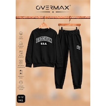 Overmax Brooklyn Baskılı Çocuk Kapüşonsuz Eşofman Takımı 3-12 Yaş Siyah Üst- Siyah Alt - 915203245 Siyah Üst- Siyah Alt