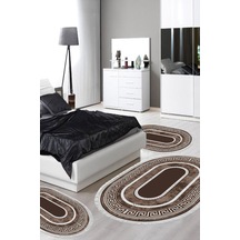 Eko Trend Djt Yıkanabilir Kaymaz Taban Oval 3 Lü Yatak Odası Takımı 651m Modern Kahve