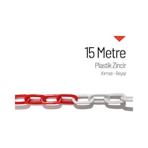 Plastik Zincir Kırmızı-beyaz 15 M-414
