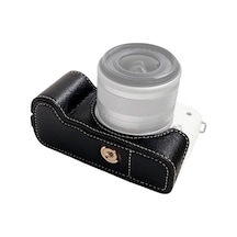 Leezsing Canon Eos M50/m50 Iı/m5 İçin Deri Kılıf - Omuz Askılı, Siyah Su Bufalo Desenli