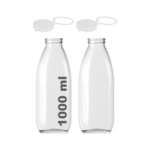 1000 Ml Şeffaf Sürahi Süt, Ayran, Su, Limonata, Meşrubat Şişesi 1000 Cc Askılı Kapaklı Cam Şişe 2 Adet 2, Şeffaf Askılı Kapak, 1000