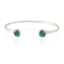Kadir Jewellery 925 Ayar Gümüş Kaplama El İşçiliği Zirkon Taşlı Kadın Charm Bileklik Ördek Yeşil