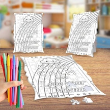 Keep Calm Yazılı Bulut Boyama Puzzle Tablo Çocuk Eğitici Yapboz