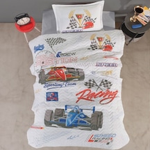 Clasy Ranforce %100 Pamuk Tek Kişilik Dört Mevsim Set Speed Time Gri