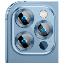 Noktaks - iPhone Uyumlu 13 Pro Max - Kamera Lens Koruyucu Cl-02 - Gümüş