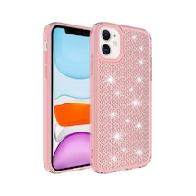 Apple iPhone 11 Uyumlu Aihttgli Parlak Tasarımlı Klfs Snow Kılıf-pembe Pembe
