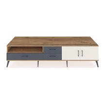 Kronos Tv Ünitesi 2 Raflı 3 Çekmeceli 2 Kapaklı 220x59x51 Çam-aytaşı/antrasit Aytası/antrasıt - Atlas Çam
