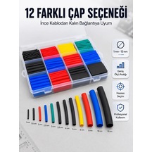 Ers Profesyonel Isıyla Daralan Makaron Kutusu 560 Parça Renkli Kablo Koruma Ve İzolasyon Seti