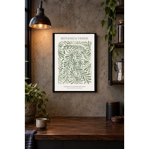 Botanik Yaprak Desenli Dekoratif Mdf Tablo, Çerçeve Görünümlü Ahşap Poster