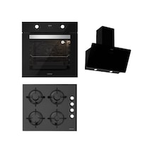 Silverline BO6502B02-CS5335B01-3457 Soho Cam Ankastre Set Siyah