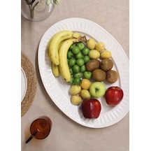 The Mia Grande Servis Tabağı Beyaz 41x31 Cm