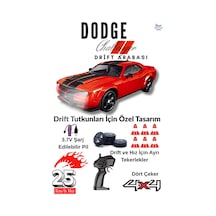 25 Km/h Hız Yapan Dodge Challenger Görünümlü Şarjlı 2.4 Ghz Uzaktan Kumandalı Drift Araba Kırmızı
