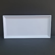 2 Adet Standart Melamin Kayık Tabak Sunum Tabağı 40x20 Cm - Beyaz Beyaz