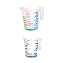 Ölçü Kabı Dereceli Renkli 1000 Ml + 500 Ml Set Şeffaf