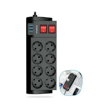 By Nevser Isıya Dayanıklı Termal Akım Korumalı 2 Metre 16a 4000w 8li Priz Ve 3 Usb Li Uzatma Kablosu 1