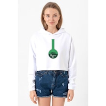 Breaking Bad Merch Beyaz Optik Kadın Crop Kapşonlu 001
