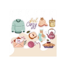 Yazılı Karışık Desenli Tasarımlı A5 Stickers Çıkartma Pytkstk023