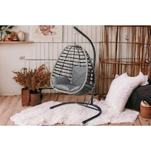 Tu Tienda Rattan Tek Kişilik Bahçe Balkon Ev Salıncağı,antrasit Gri