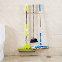 Tekli Duvara Yapışkanlı Mop Tutucu Aparat Sopa Askısı Çok Renkli