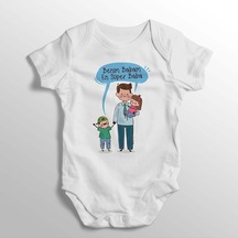 İmaj Tuğbababy Benim Babam En Süper Baba Yazılı Baskılı Bebek Zıbını Beyaz