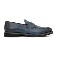 Hakiki Antik Deri Eva Taban Loafer Model Erkek Ayakkabı - Tuna 3898 Lacivert