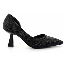 Mat Siyah Siyah Taşlı Kadın Klasik Topuklu Ayakkabı K01231363638 001