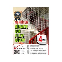 Merdiven Güvenlik Filesi 2 10 M, 4 Mm Ip Kalınlığı, 12 12 Mm Göz Aralığı