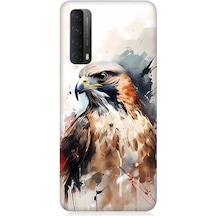 Huawei P Smart 2021 Uyumlu Silikon Kılıf Siyah Beyaz Asil Kartal