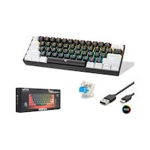 Hadron Mofan Mf1701bw Gaming Mekanik Rgb Klavye Blue Switch - Siyah Beyaz