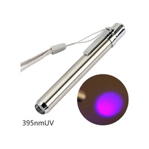 Novahub Mor Mini Led Paslanmaz Çelik Mini Lamba 395/365 Uv El Feneri Torch Ultra Menekşe Işık Aaa Pil Marker Checker Algılama Mor Mor