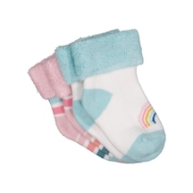 Civil Baby Rainbow Kıvrık Havlu 6-18 Ay 2'li Bebek Kız Çorap Set - Standart 12 Ay STANDART