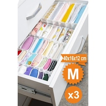 3 Adet Çekmece Içi Akordiyon Organizer-16x43x14 Cm 3 Adet... Kumaş Diğer