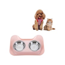 Sones Paslanmaz Çelik Kedi Ve Köpek Çift Kase Sızdırmaz İçme Suyu Hayvan Kasesi