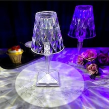 Powermaster Kumandalı Kristal Dev Masa Lambası Rgb Usb Charging Multi Color Rose Diamond Table Lamp