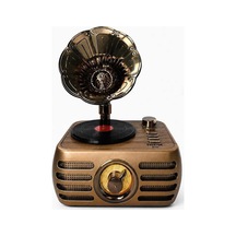 Nostaljik Şarjlı Bluetooth Fm Radyo &amp Işıklı Gramofon Hoparlör Rt-704 Evimdeyokyok