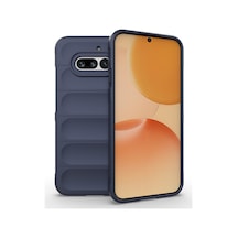 Nothing Phone 4a Kılıf Esnek Tpu Oyuklu Arka Yüzey Tasarımlı Etnik Silikon Kapak Lacivert
